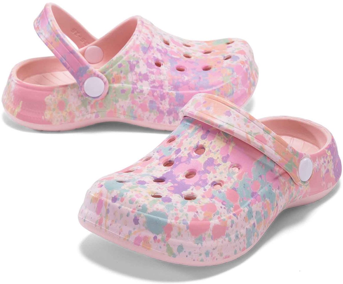 SnelShoppen - Kind Clog Klomp Sandalen Strand Douche Waterschoenen Roze Graffiti 33-34 EU - Comfortabele en Stijlvolle Kids Schoenen voor Vakantie, St