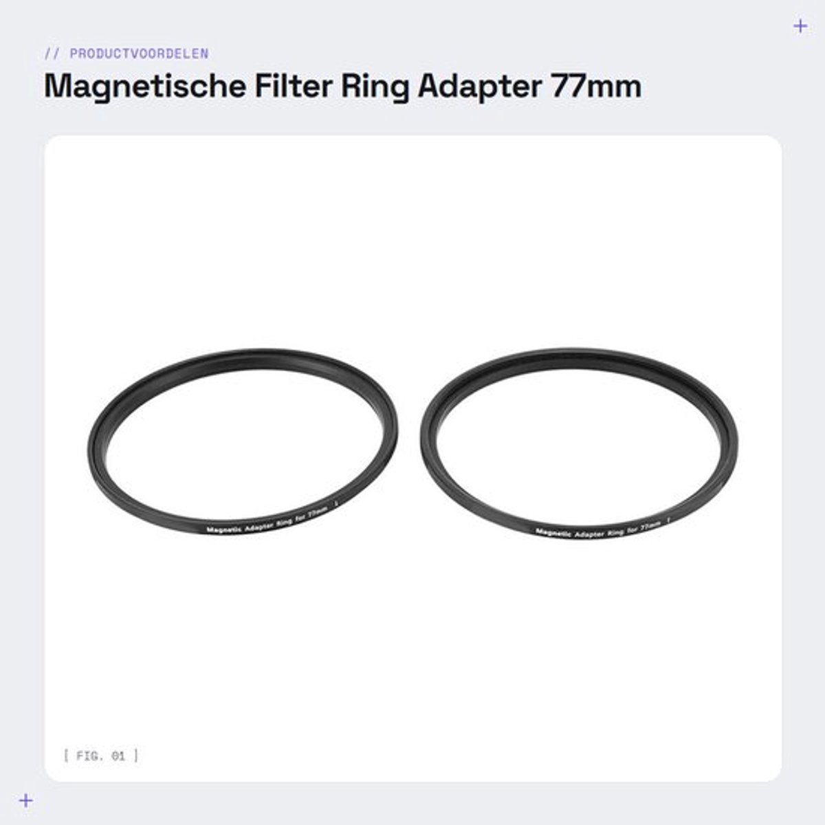 Magnetische Filter Ring Adapter 77mm voor Camera Lens