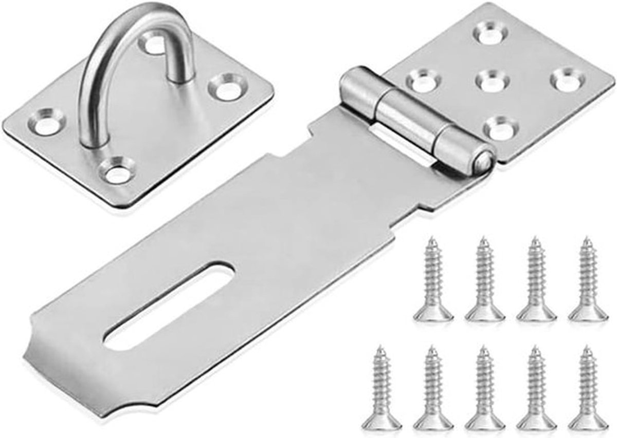 Hangslot van 10 cm, roestvrij staal, afsluitbaar, voor kasten, poorten - Beveiliging - Veiligheidsaccessoires