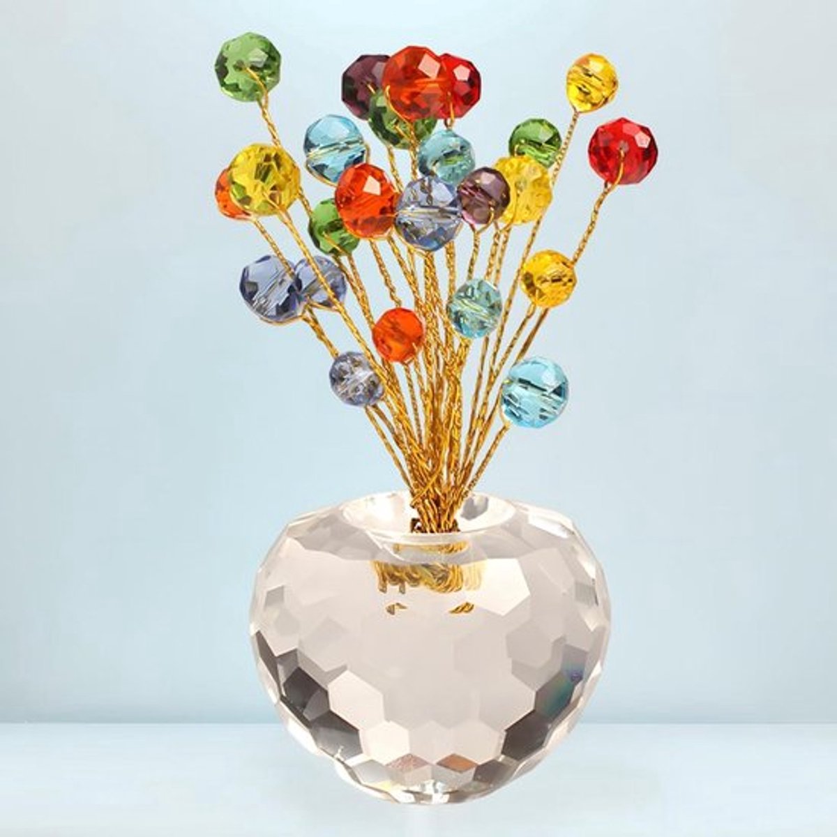 Geluksvrucht kunstkristal appelornament auto-interieur tafeldecoratie - 1 bonsai-kristal