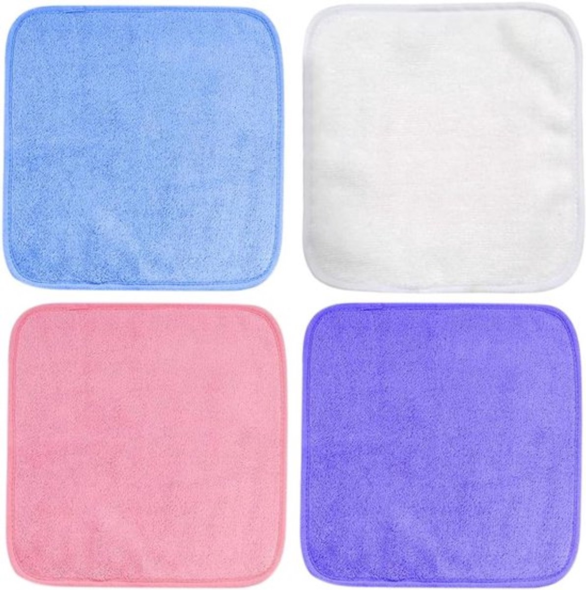 Set van 4 wasbare make-up remover doekjes voor gezichtsreiniging