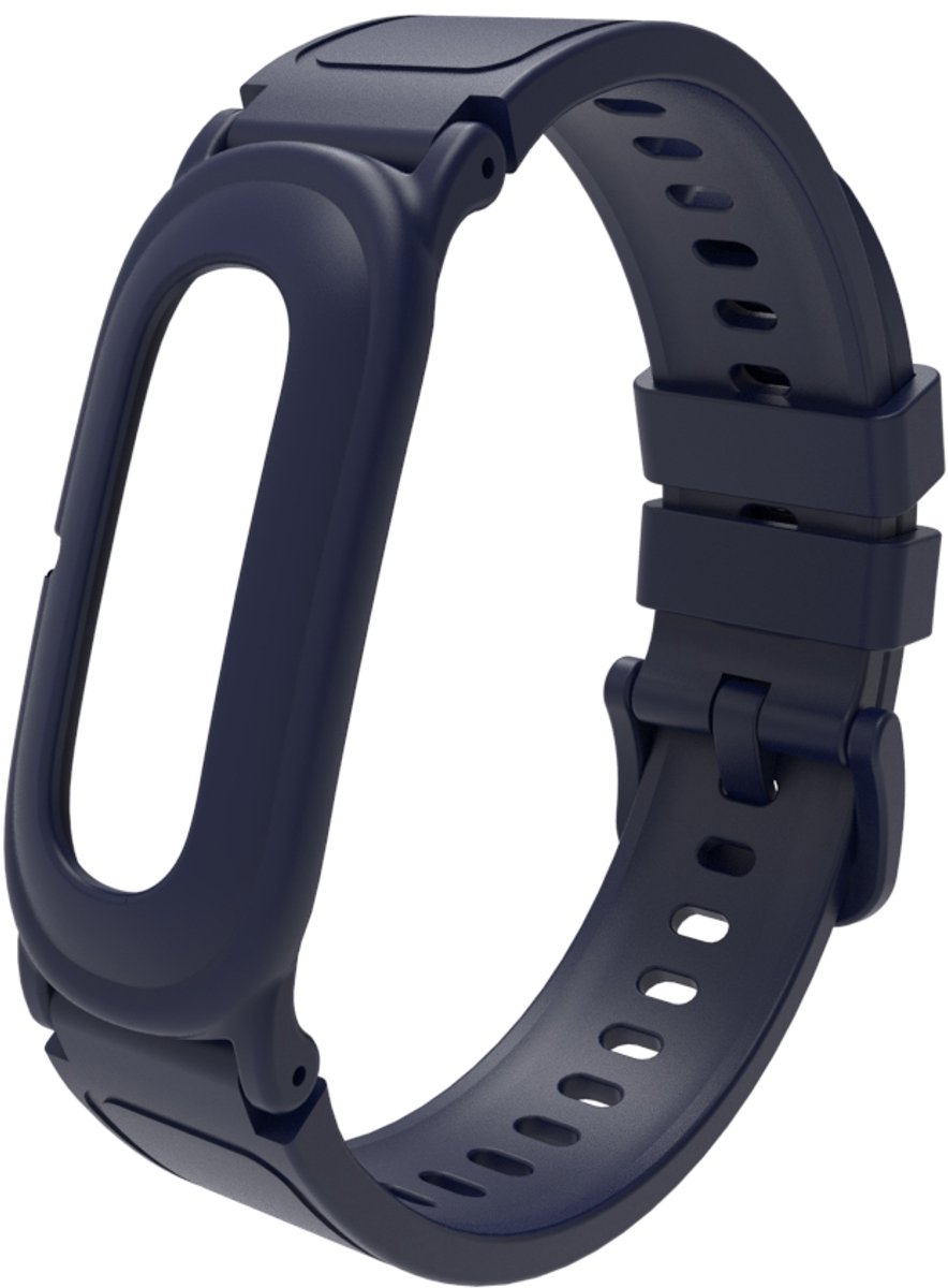Stravo TPU Sportbandje – Geschikt voor Fitbit Air – Zacht, Comfortabel & Waterbestendig Siliconen Horlogebandje – Donkerblauw