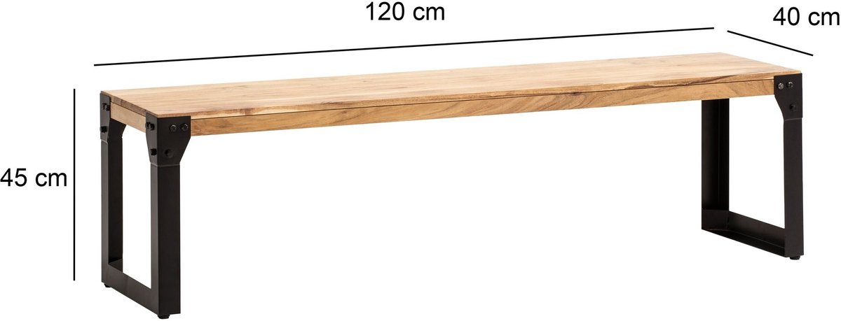 Eetkamerbank acaciahout 120 cm breed - WL7.050