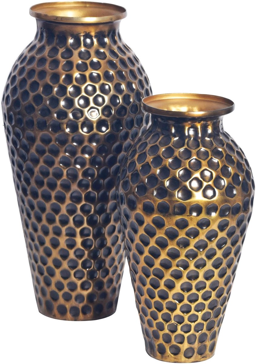 Vaas goud aluminium amphora set 2 - WL7.177
