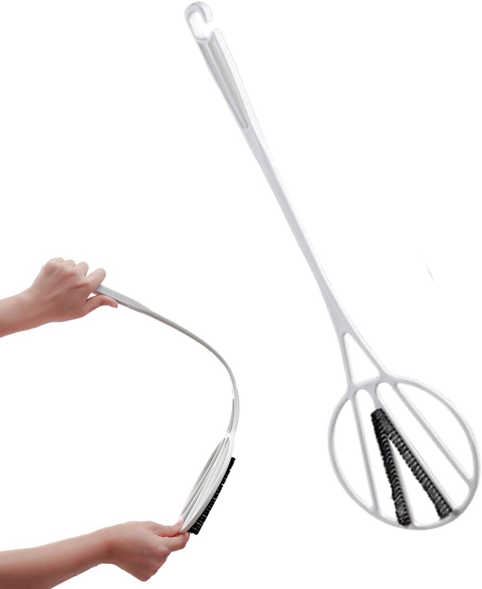 Handmatige Tapijtbeuker - Stofverwijderaar Tapijt - Huishoudelijk Reinigen - Lange Handgreep - 55.5x16cm - Wit