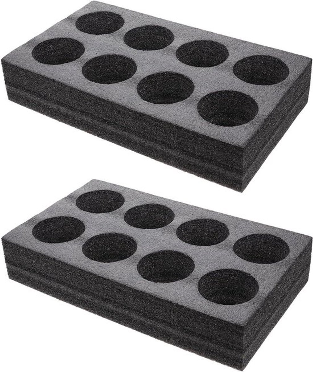 Schuimrubberen bekerhouders voor auto - 2 stuks - Warm/koud - Drankhouder - 8 gaten - Takeout packing - Voedselbezorging
