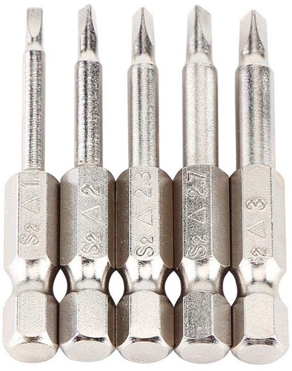 - 5 Stuks S2 Staal Driehoekige Schroevendraaier Set - Precisie en veelzijdigheid - 5 maten voor diverse toepassingen - Perfect voor elektro...