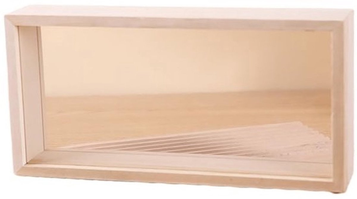 3D-fotolijst - Houten fotolijst - beige - Voor gedroogde bloemen en creaties - Perfect voor collages - 26x13x5,5 cm