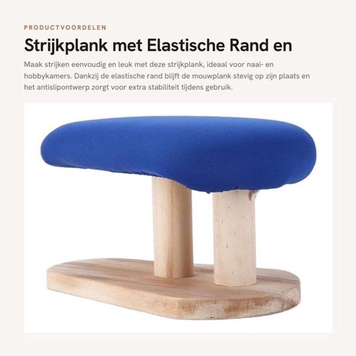 Strijkplank met elastische rand - Mouwplank - Antislipontwerp - Houten naaitafel - Duurzaam grenenhout - Geschikt voor kleine ruimtes