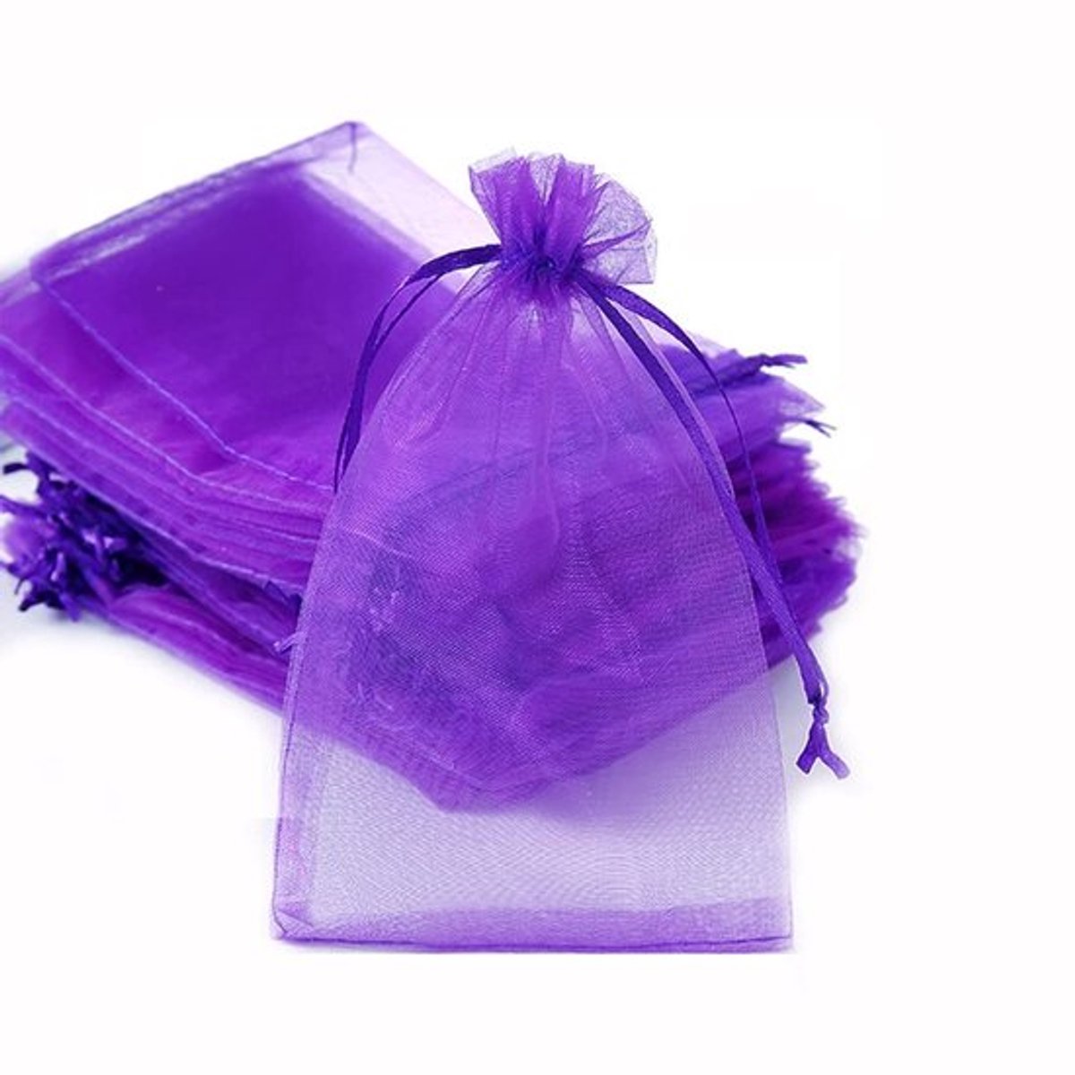 - Organza zakjes - Geschenkzakjes - 50 stuks - 9 x 12 cm - Paars - Voor bruiloft en festival - Perfect voor snoep en sieraden