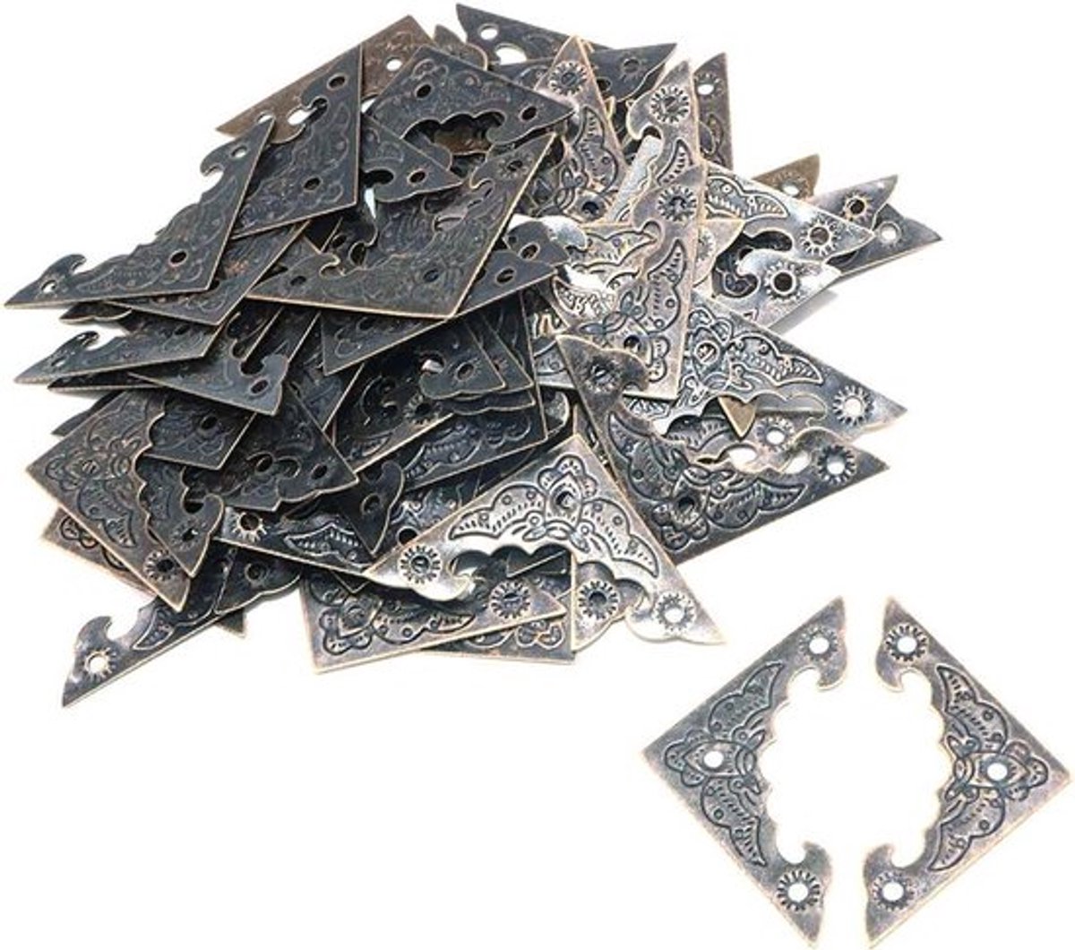 Hoekbeschermers Bronzen Legering Meubel Decoratie 50 stuks - Antieke Stijl - Houten Doos Bureau Tafel Guard - 40mm