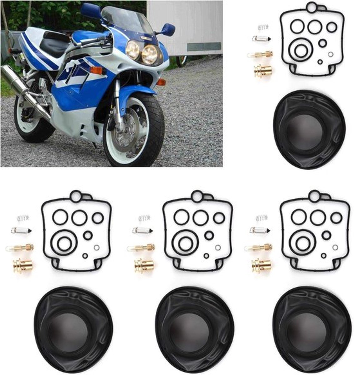 Motorfiets Carburateur Rebuild Kit met Rubber en Metalen Afdichtingen - GSX-R 750 - Onderdelen - Motor Onderhoud