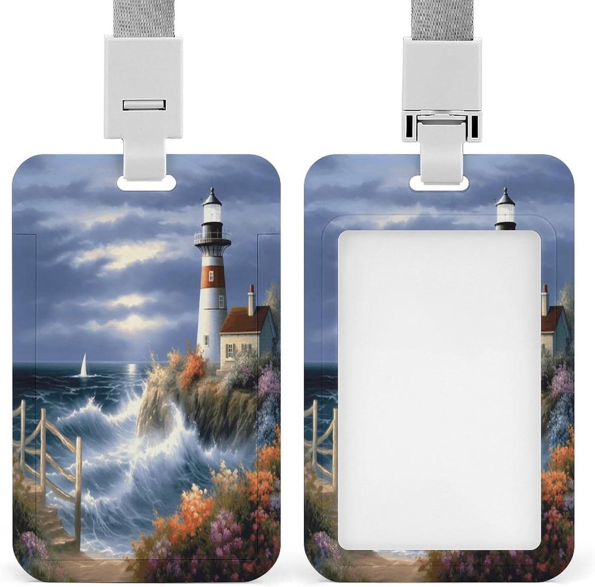 ID-badgehouder met sleutelkoord - Naamkaart houder - Professioneel identificeren - Robuuste ABS-kunststof - 15 x 13 x 1 cm - Stijl