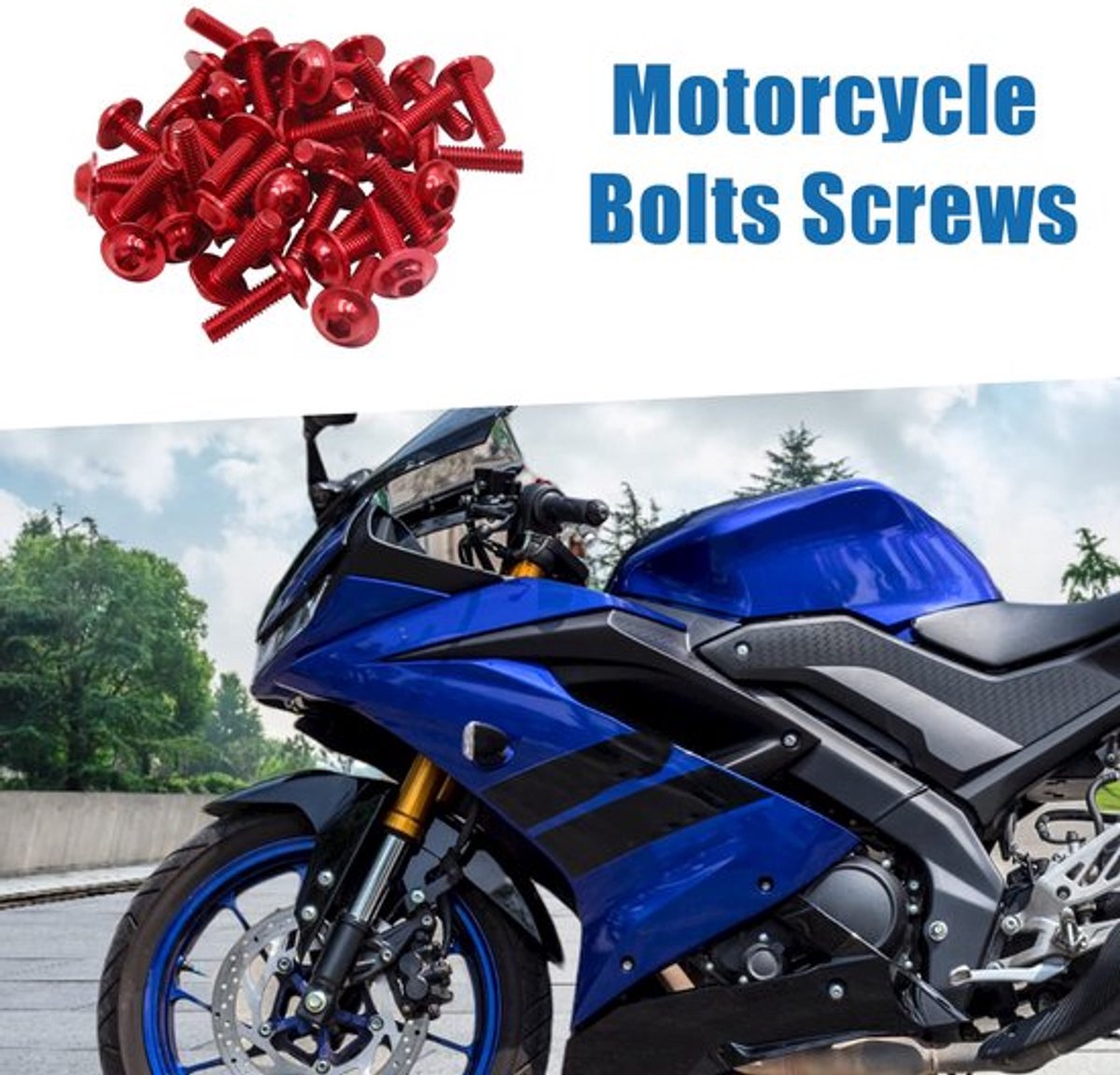 Dopsleutel M6 - 40 Stuks - Geschikt voor Motorfietsen/Auto's - Aluminiumlegering - Robuust/Corrosiebestendig - Zeskantige Kop - Schroeven