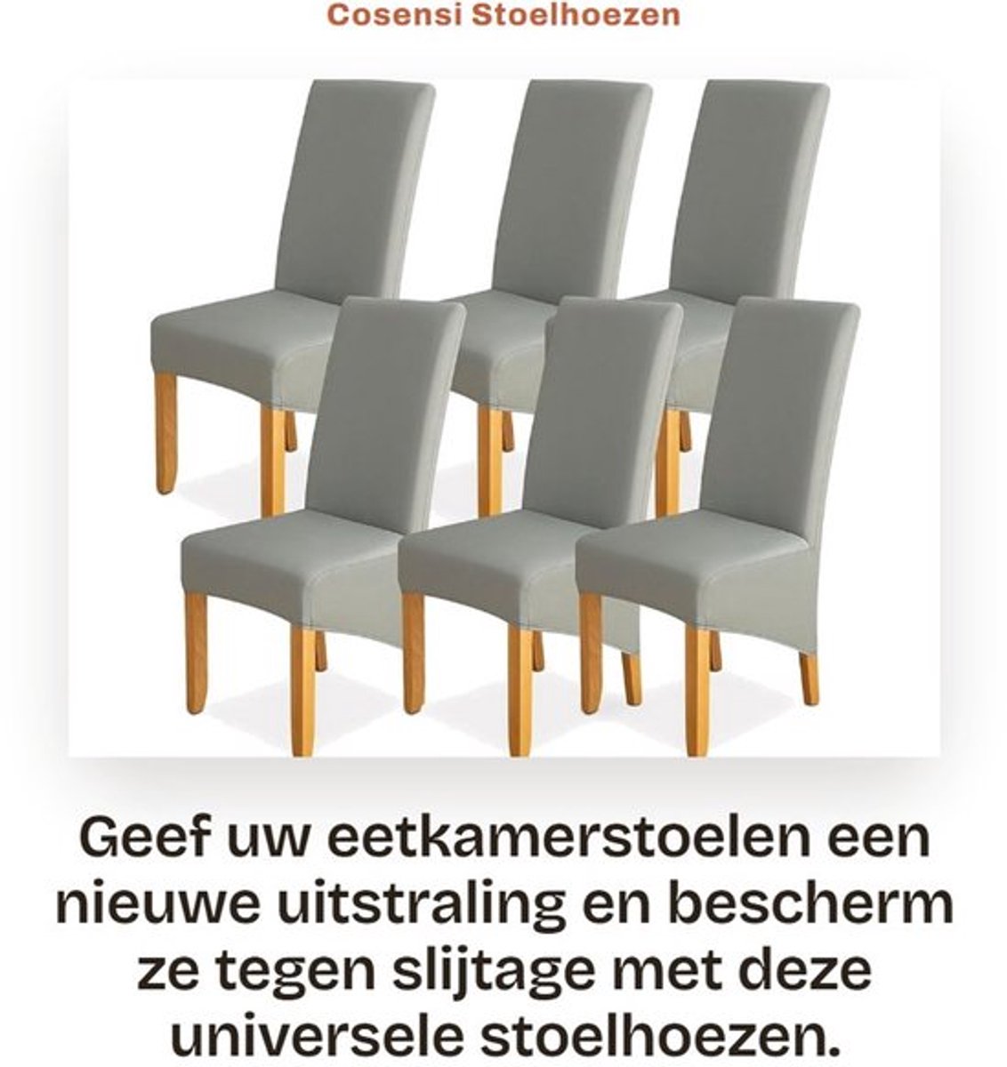 Stoelhoezen Super Stretch - Set van 6 - Eetkamerstoelen - Antislip - Bescherming tegen vle