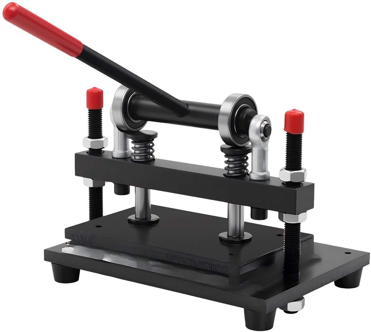 Leder Snijmachine – Handmatige Stansmachine met 25.4 x 16 cm Bovenplaat en 1.5cm Drukslag voor Leerbewerking en Embossing – Zwart