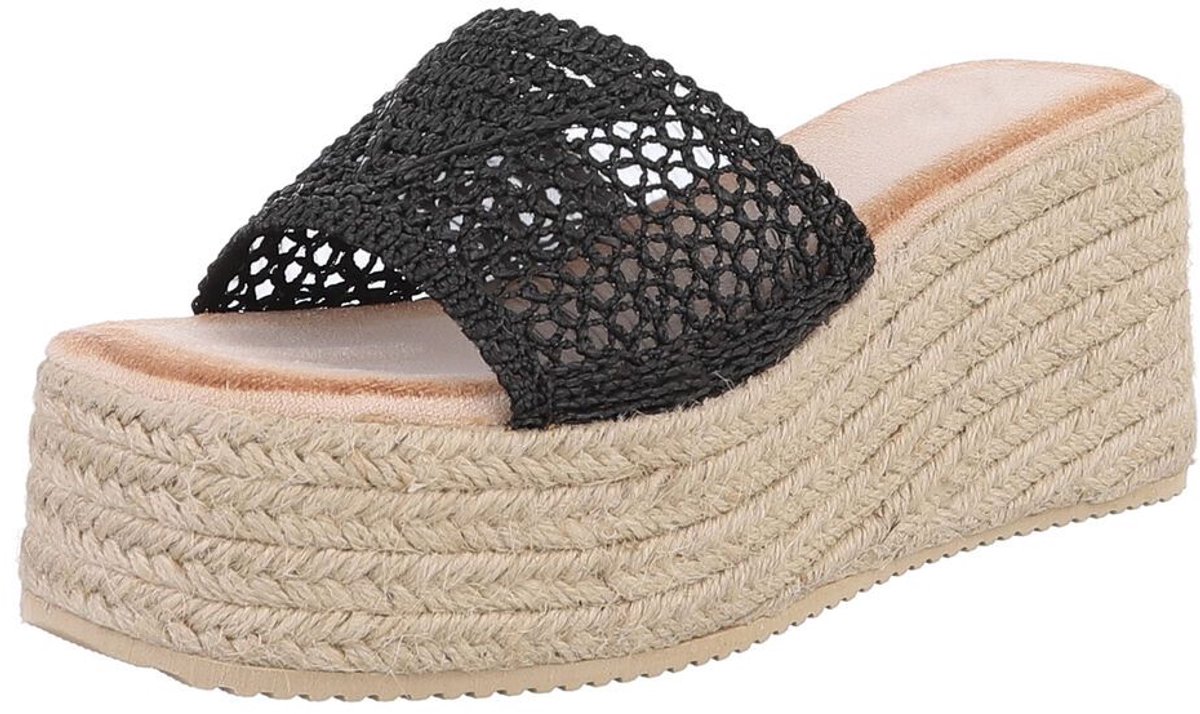 Dames slipper met plateauzool - casual zomer Mt:38