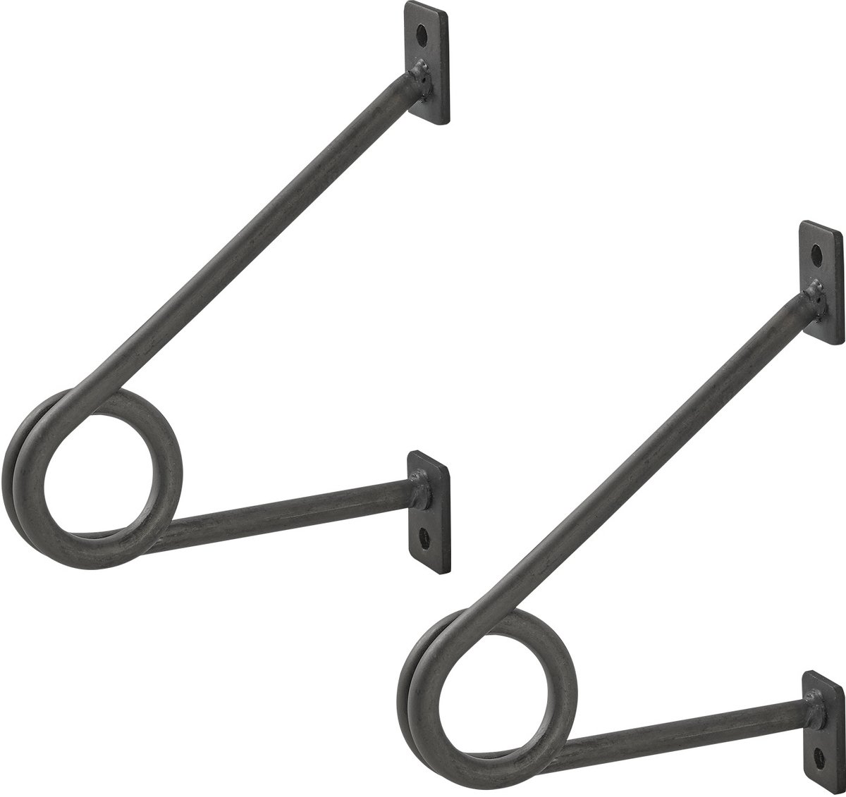 SOTECH ronde stanghouder 120 x 150 x 20 mm voor kledingstangen tot Ø 30 mm Ruw staal, blank gelakt Stanghouder voor kledingrek, keukenreling en nog veel meer.