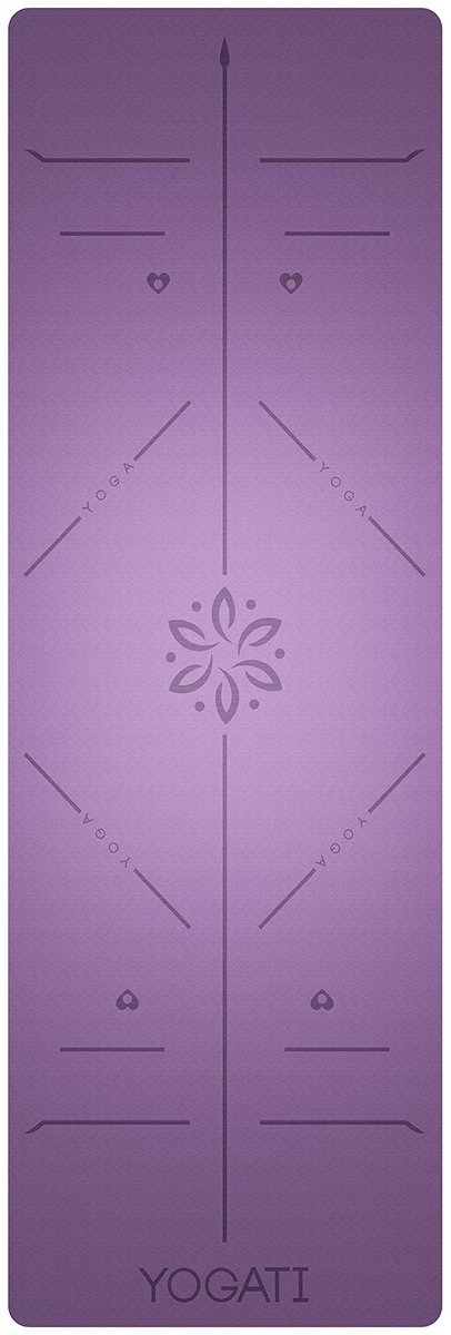 SnelShoppen - Milieuvriendelijke Yogamat TPE - Non-Slip Dikke Yogamat met Body Alignment Lines - Perfect voor Yoga, Pilates, Workout, Gym en Fitness