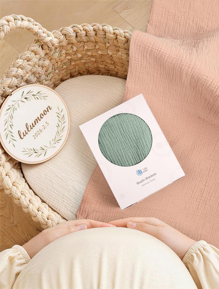 SnelShoppen - Luxe Mousseline Deken voor Ademend Comfort, Zachte Kruipdeken 120 x 120 cm voor Baby's, Peuters, Meisjes en Jongens in Roze - Ideaal voo