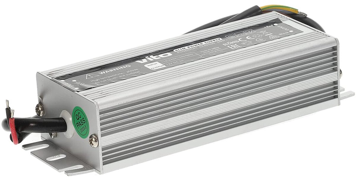 VITO Poseidon - LED Transformator 12V 60W 5A - Waterdicht - Compact - IP67 - LED Strip Voeding 12V
