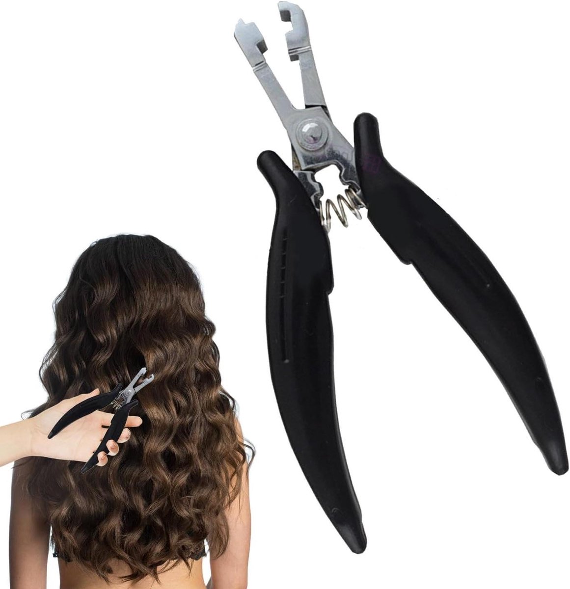 Haarverlengings Tang - Haartangen Pliers - Haar Stylen - Ergonomisch Ontwerp - 14 cm - Zilver