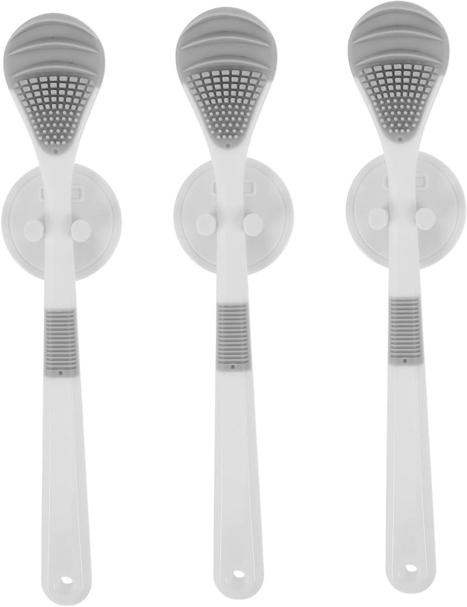 Tongreiniger Set - Tongborstel Schraper - Mondhygiëne Verbeteren - Verwijdert Tandplak Coating - 3 Stuks - Blauw