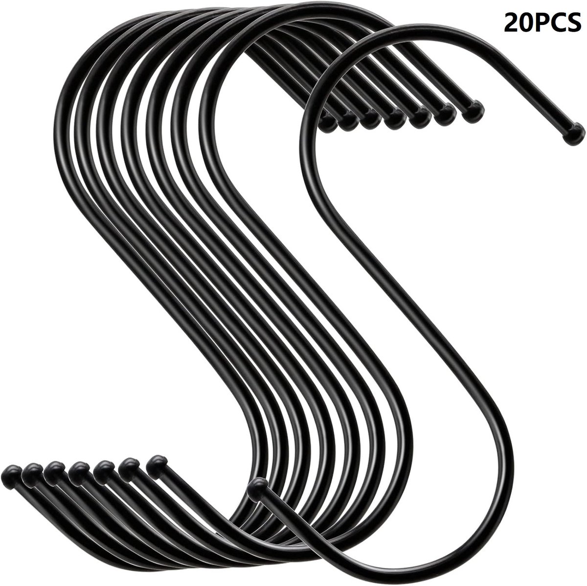 20 Stuks S Haken - 12cm -S Vormige Haken - Ophanghaken - Ruimtebesparend Ontwerp - Veelzijdig Gebruik - Duurzaam & Stevig - Ideale Oplossing Voor Elke Ruimte - Draagvermogen van 5 kg