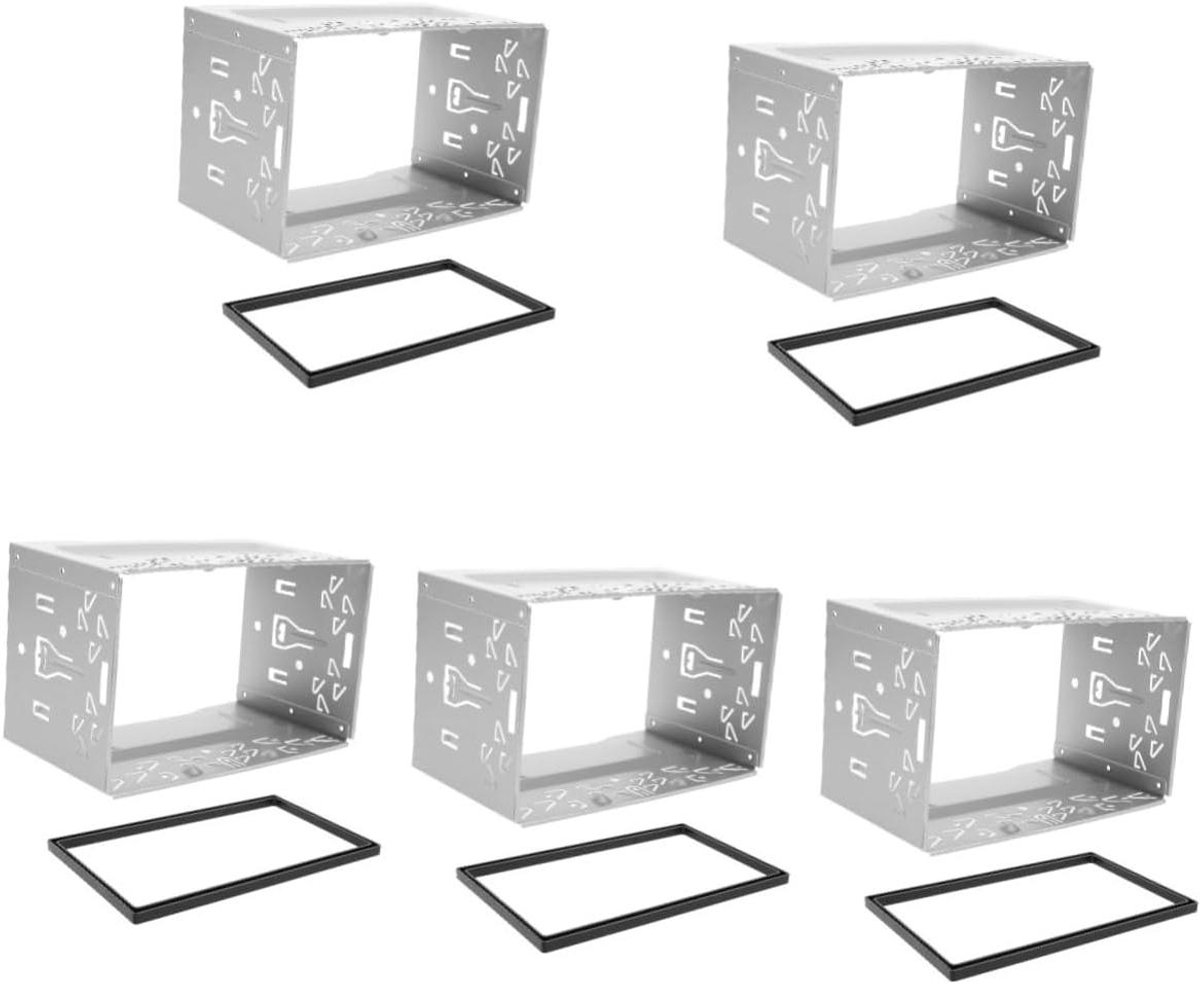 Autoradio Montagekooi - Stereo Kooi Frame - Auto Audio Installatie - Universele Dubbel Din Pasvorm - 19 cm Breed - Zilver