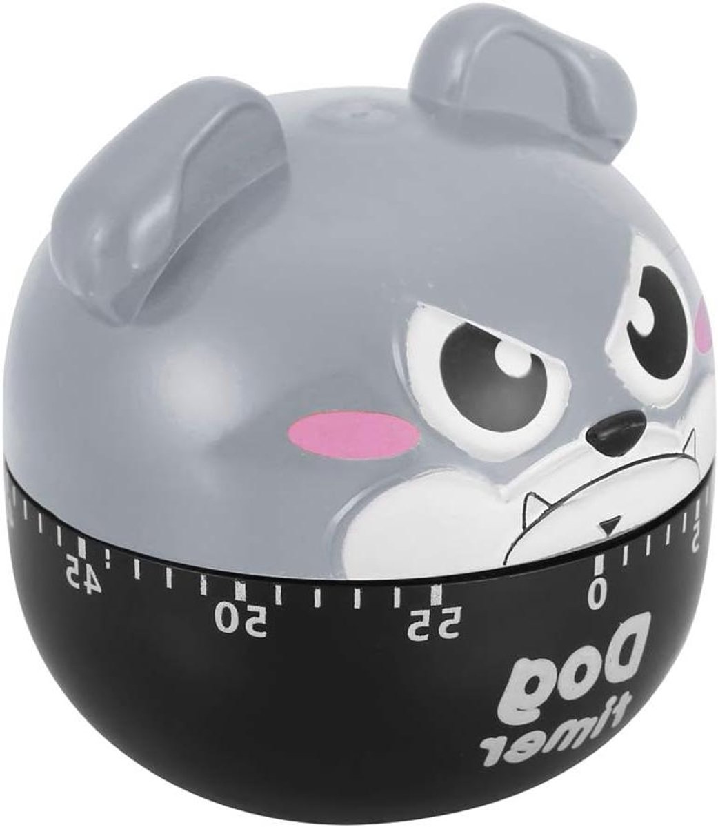 Kookwekker Hond - Keuken timer - Nauwkeurig Koken - Mechanisch Batterijvrij - 14D x 11B x 7H cm - Grijs