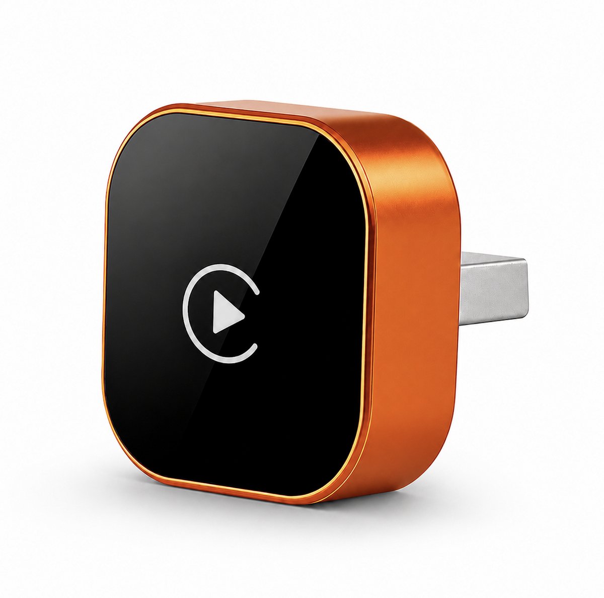 Brosendaal Draadloze CarPlay Dongle 2-in-1 – Auto Adapter geschikt voor Apple CarPlay en Android Auto – Bluetooth 5.4 – Plug & Play – Oranje