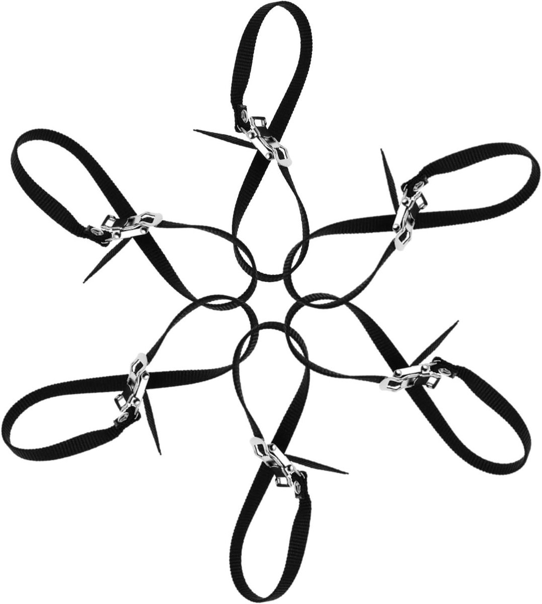 Fietspedaalbanden - Fietsbanden Pedaal - Fietsen - Verstelbaar Nylon - 50 cm - Zwart