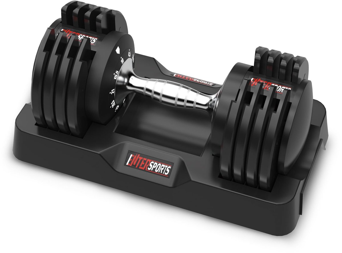SnelShoppen - 12 kg verstelbare halters - halterset met antislip handvat - 5 gewichtsniveaus van 2-12 kg - ideaal voor thuis, kantoor, sportschool en