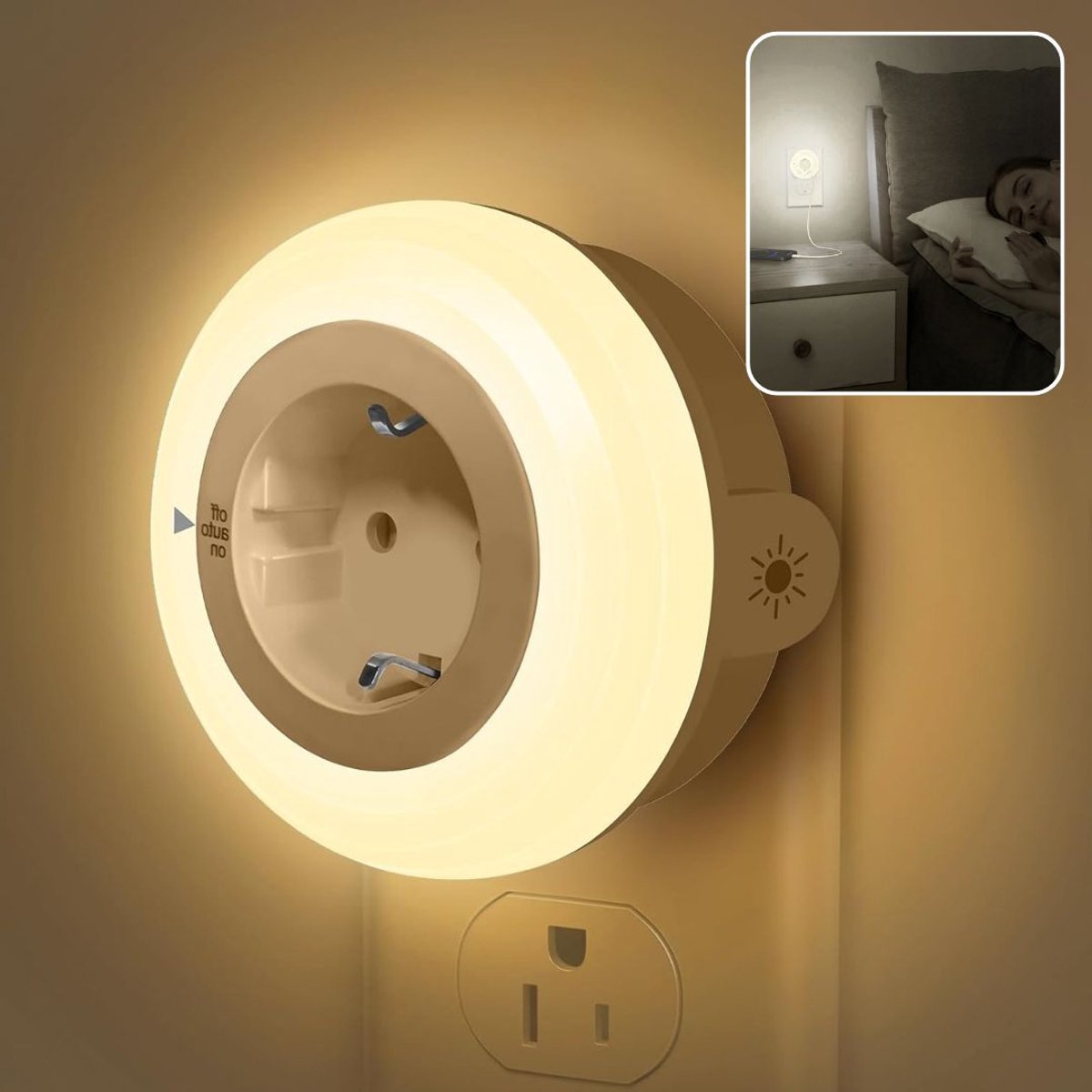 ApexArte® Stekkerlamp Dimbaar voor Binnen - Stopcontactlamp - Stekkerspots