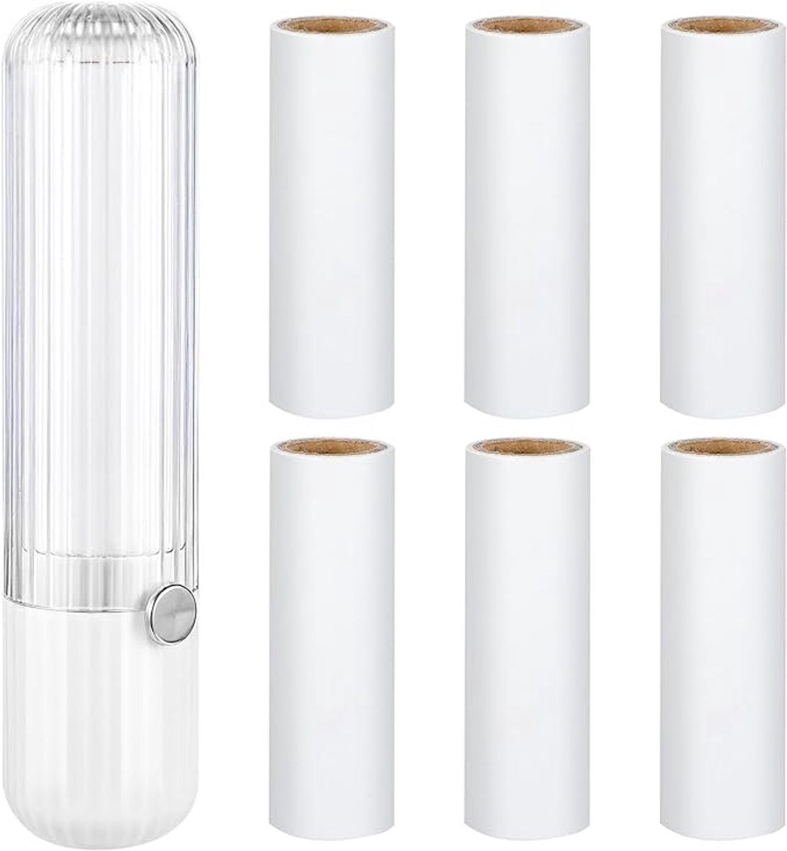 Kleding rollers - met Handvat - Scheurbare Pluisroller - kleefroller - Zelfreinigende pluisrol - Pluizenverwijderaar - Geschikt Voor kleding, bed, tapijt,haren, kattenharen - 7 rollen