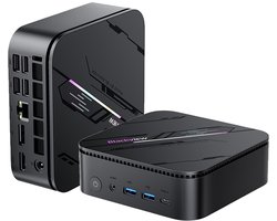 Blackview MP100 Pro Mini PC - 16 GB LPDDR4 - 512 GB M.2 SSD - AMD Ryzen 5 7430U - Tot 4,3 GHz - Windows 11 Pro - WiFi 6 - USB 3.1 Type A * 6 - 4K UHD - RGB-verlichting - BT 5.2 - Zwart
