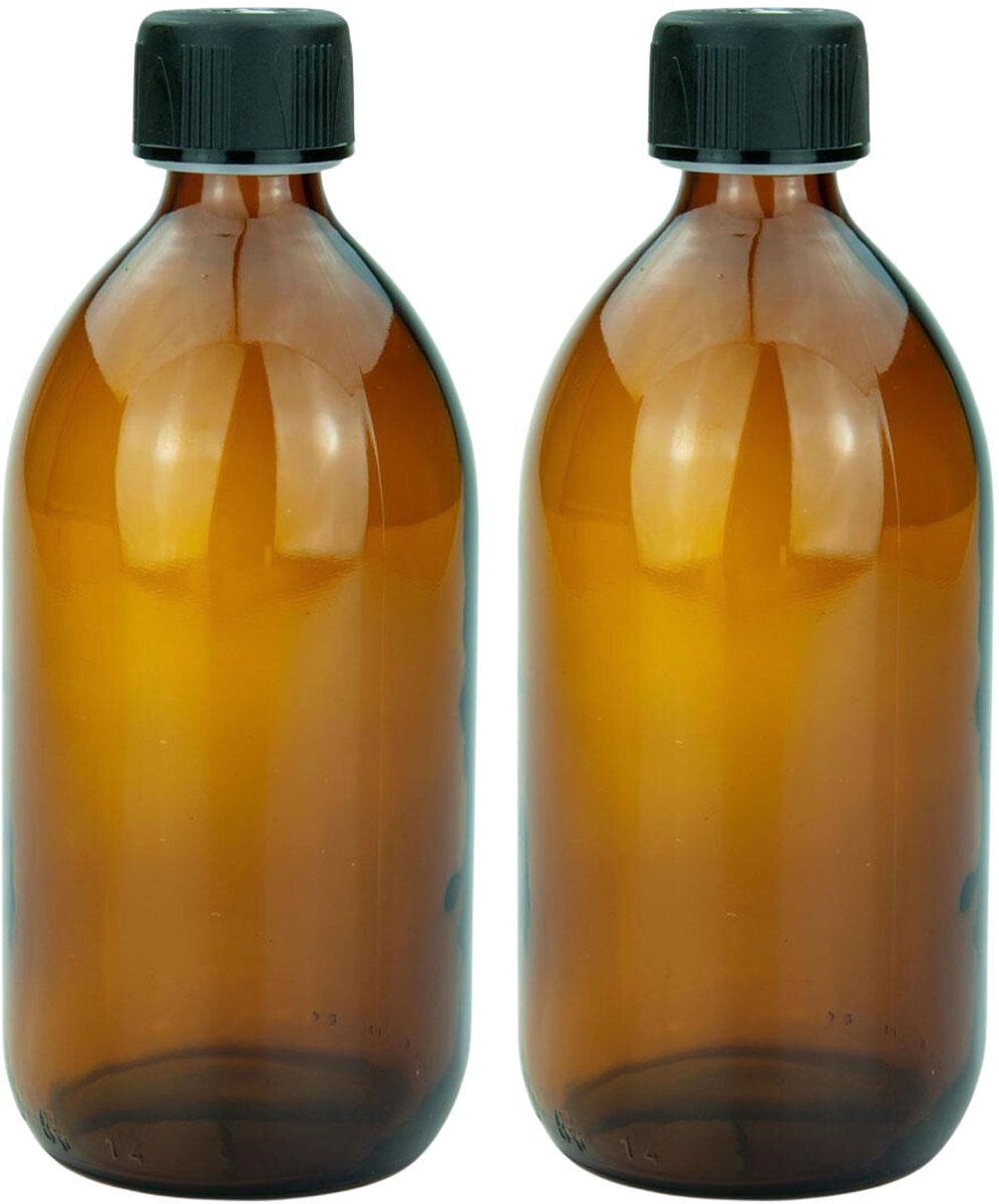 SnelShoppen - 2 Bruine Glazen Flessen 500 ml met Schroefdop - Herbruikbare Flessen voor Keuken, Feest, Camping - Ideaal voor Dranken, Olie en Decorati