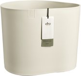 Elho Eden Aquacare Low 40 - Pot de Fleur - Interieur & Extérieur - Plastique 100% Recyclé - Ø 39.6 x H 36.1 cm - Linen white