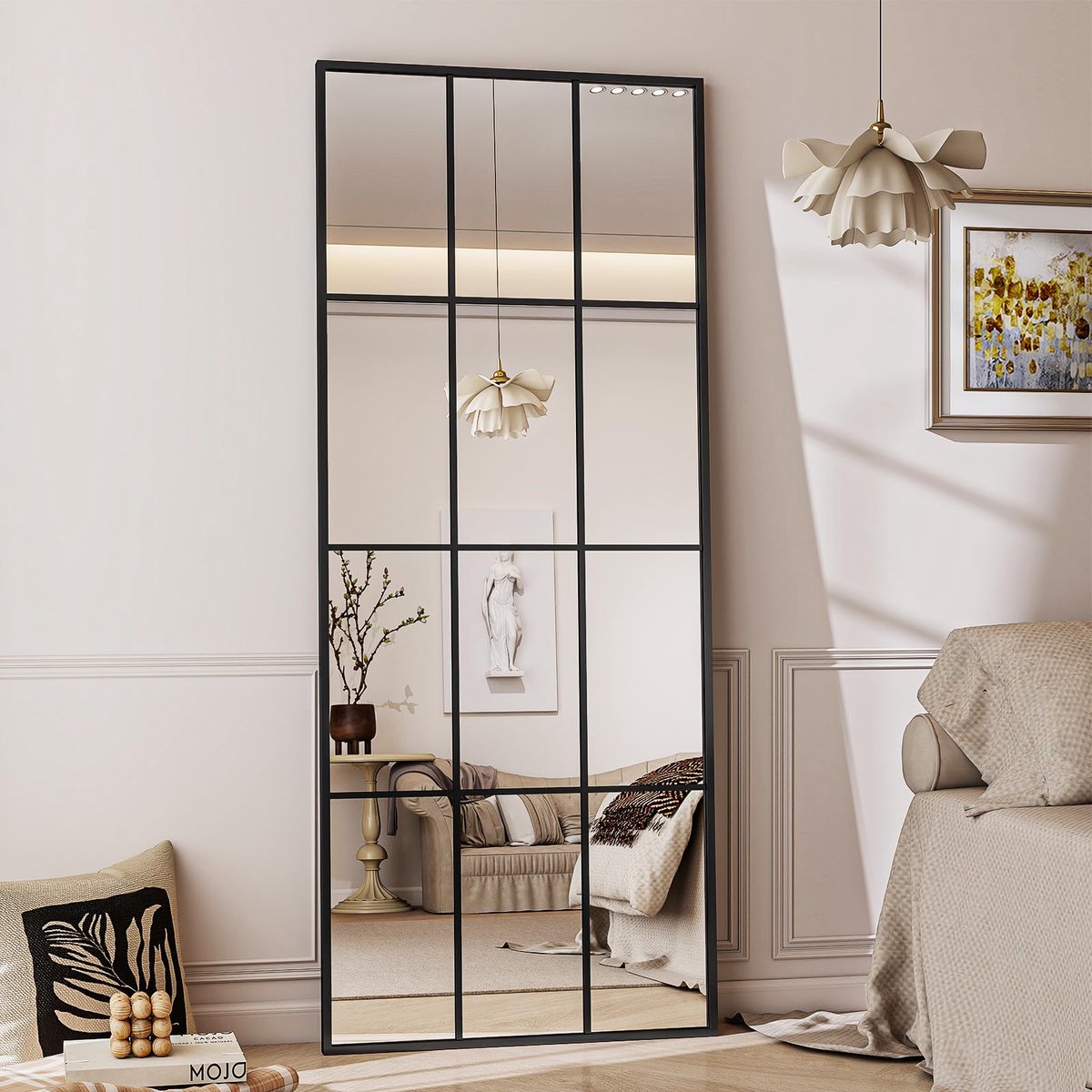 SnelShoppen - Koonmi Volledige Spiegel 60 x 165 cm - Grote Staande Spiegel - Perfect voor Slaapkamer, Kleedkamer en Badkamer - Volledige Lengte - Eleg