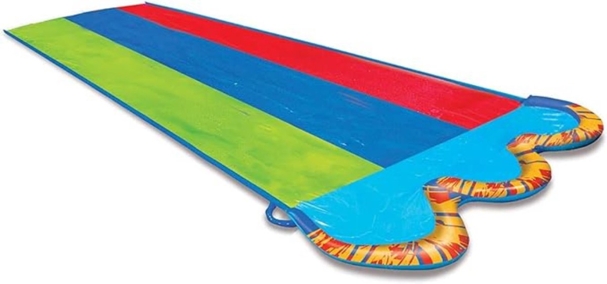 Thuys - Driedubbele Race Waterglijbaan Vinyl - 3 Racebanen - Spatwaterzwembad - voor 3 Kinderen - Zomers Tuinplezier