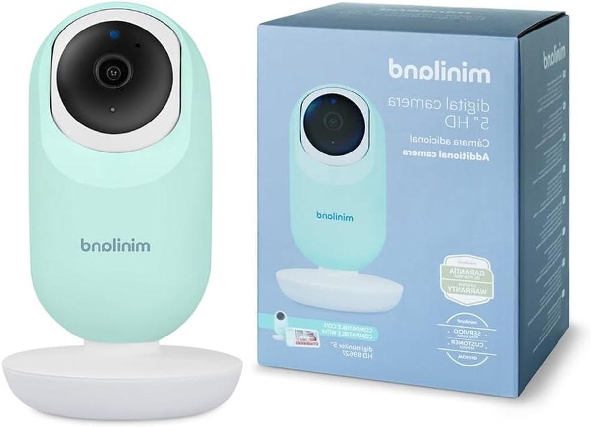 Extra Babycamera - Videobabyfoon Monitor - Baby Bewaken - 360 Graden Draaibaar - 5 inch HD - Wit