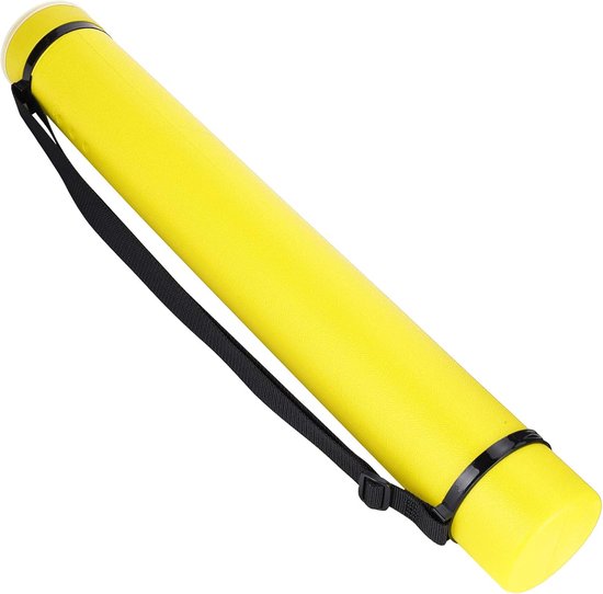 Uitschuifbare Tekenopslagbuis - Telescopische Koker Tekeningen - Kunstwerken Beschermen - Verstelbare Lengte - 63-108 cm - Geel — afbeelding 4