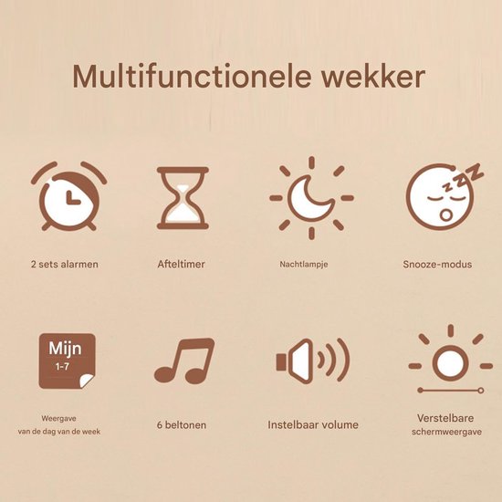 Hondvormige Wekker - Digitale Kinderwekker - Kinderen Leren Klokkijken - Met Nachtlampje - 12.5 cm - Geel — afbeelding 5