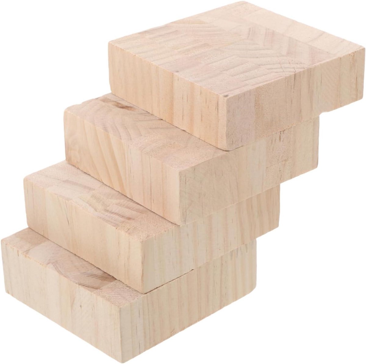 Meubelverhogers - Bedverhogers Bureauvoet - Meubels Verhogen - Stevige Houten Constructie - 10x10x3CM - Beige