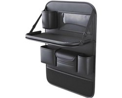 Autostoel Organizer - Rugleuningbeschermer Kinderen - Auto Organiseren - Waterdicht Leer - 64x45 cm - Zwart