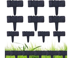 Tuinborder Set - Flexibele Randen - Tuin Afscheiden - Zonder Uitgraven - 10 Stuks 25x23cm - Zwart