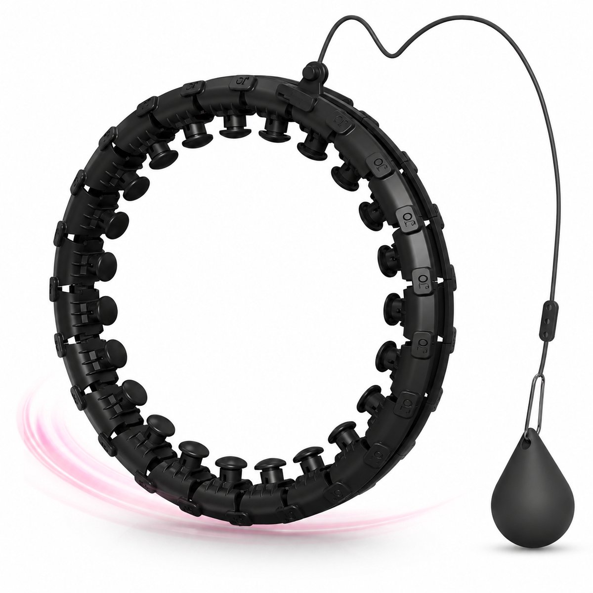 ZoeZo Fitness Hoelahoep XXL - Met Gewicht - tot 1,5KG - Omtrek Verstelbaar van 65 cm tot 145 cm - Massage Hoepel - Weighted - Sport Hoepel voor Afvallen & Buikspieren - Voor Volwassenen
