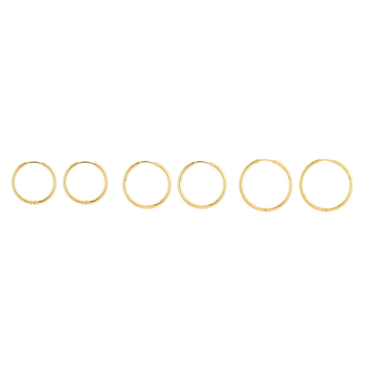 Stainless Steel Graduated Basic Hoops Set – Luxe Statement Oorringen Setje – RVS