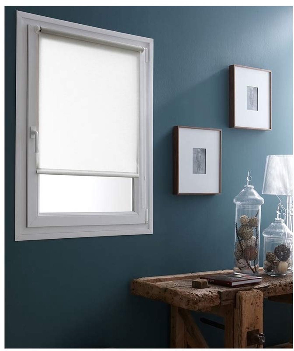 SnelShoppen - Easy Screen Rolgordijn Wit 90x185cm - Effen Stof, Met of Zonder Boren, Perfect voor Huiskamer, Keuken, Slaapkamer, en Meer!