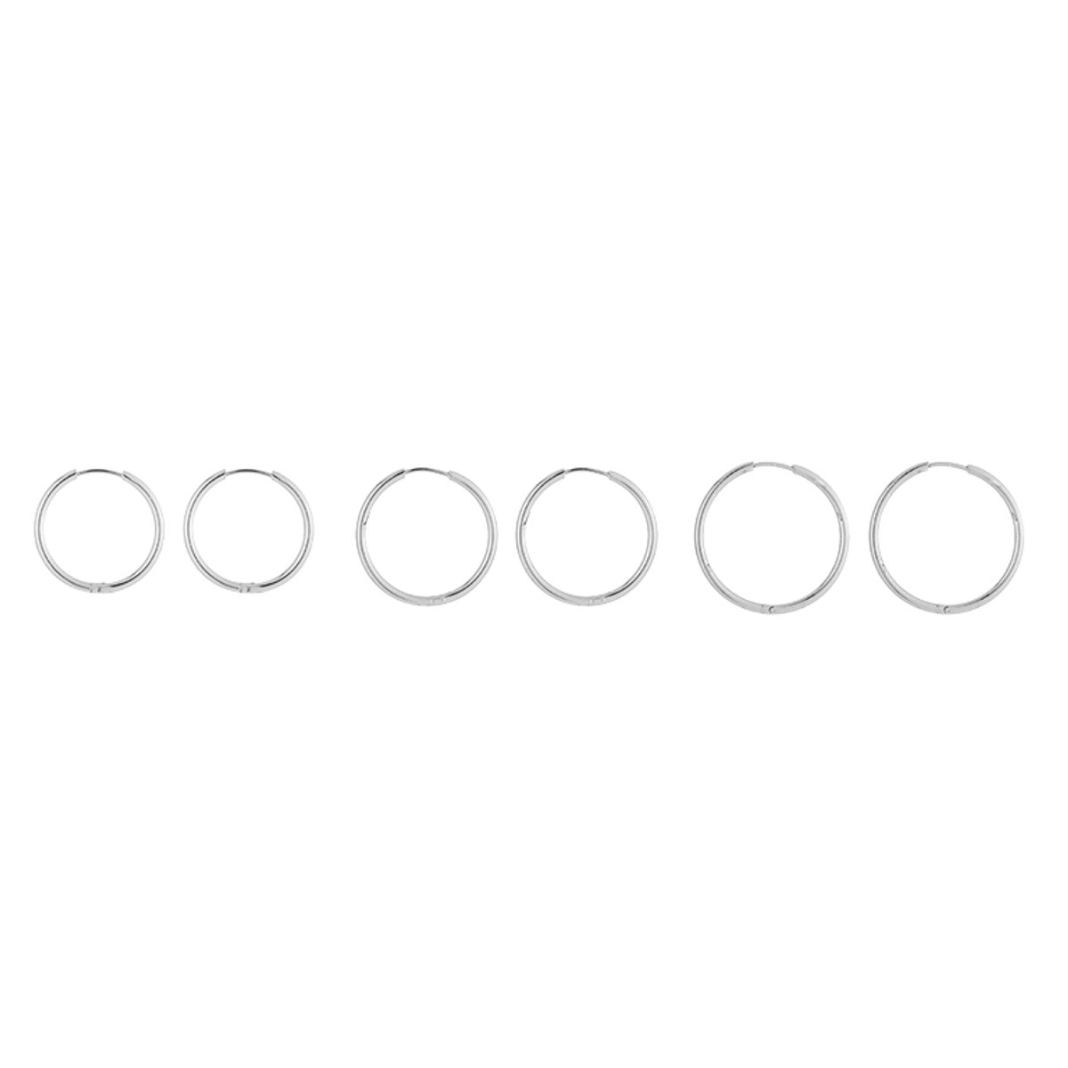 Stainless Steel Graduated Basic Hoops Set – Luxe XL Oorringen Setje – RVS - Zilver